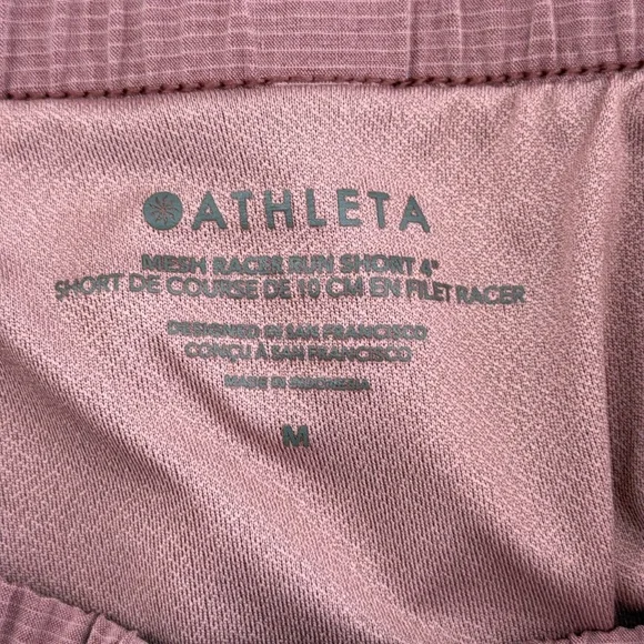 ATHLETA Mesh Racer Run Shorts 4" Size Medium Berry Rose - Picture 6 of 6